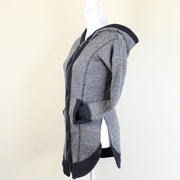 venus tunic length zip up hoodie
